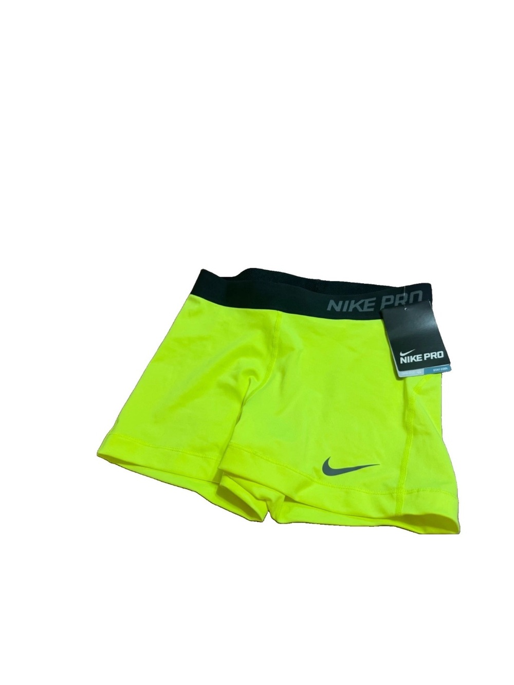 Nike Pro Dri Fit NWT Women’s Neon Yellow Compression Shorts! Medium 26x3